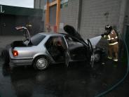 Mopping up a car fire